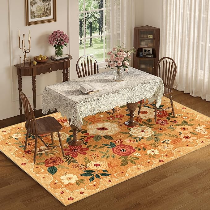DUKINO 5x7 Area Rug, Floral Rugs - Image 4