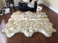 Free Shape Luxury Soft Fluffy Shag Area Rug Sexto 6 Pelts 6'x6', 180x180 cm by LAMBZYRUGS