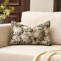 Yangest Neutral Floral Pillow Cover 12 x 20 Inches, Vintage Chenille Rectangle by Yangest