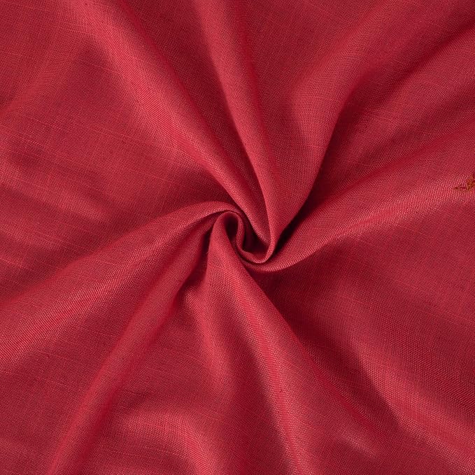 BGment Short Red Linen Curtains 48 Inch Length - Image 9