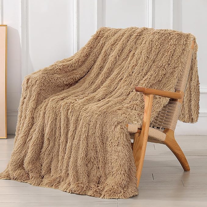 Tuddrom Decorative Extra Soft Faux Fur Throw Blanket 50" x 60", Solid by Tuddrom