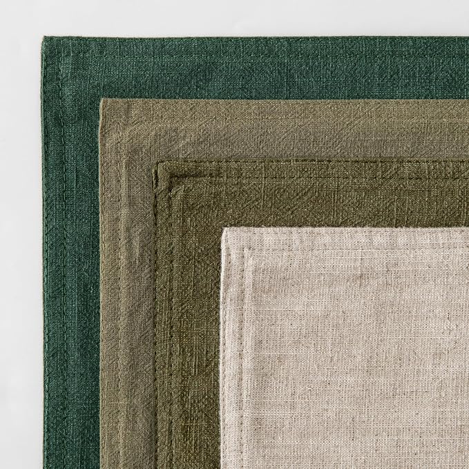 MIULEE Neutral Green Linen Pillow Covers Pack of 4 Decorative Natural Throw - Image 6