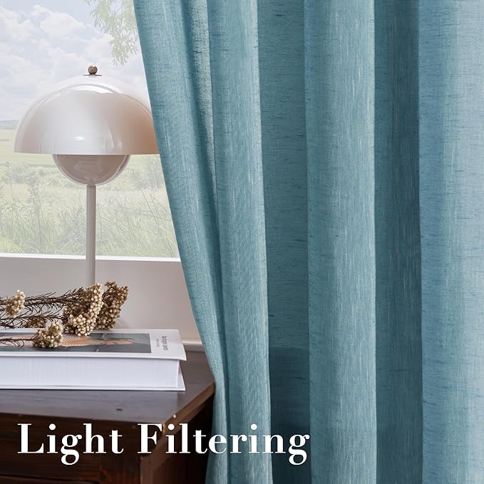 H.VERSAILTEX Linen Curtains Privacy Protection Home Fashion Natural Linen Rich - Image 5