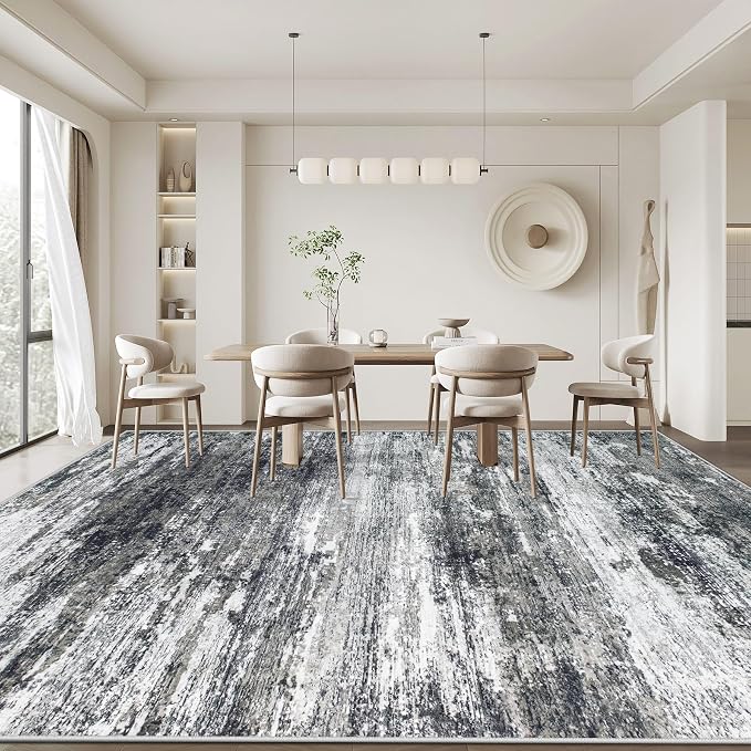 Washable Rug 9x12 Area Rugs for Living Room: Large Neutral Soft Rug Abstract - Image 7