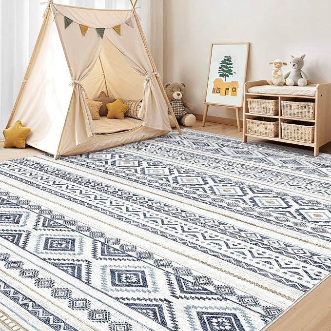 cotiled 7x10 Area Rug Living Room: Washable Boho Rugs - Image 7