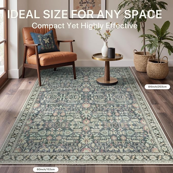 Bavni Area Rugs for Living Room, 5x7 Washable Rug Non-Slip Washable，Ultra-Thin - Image 7