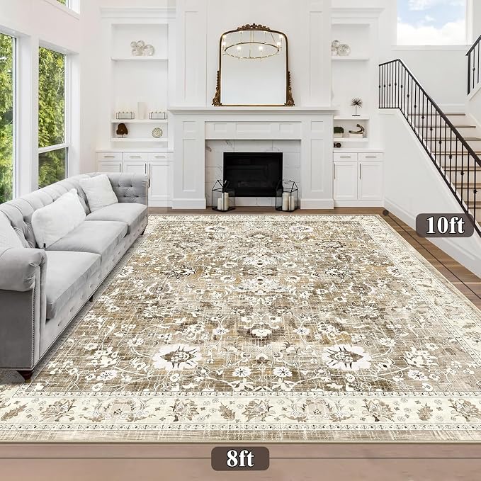 LOKHOM Living Room Area Rug 8x10, Non-Slip Vintage Soft Large Bedroom Rug - Image 2