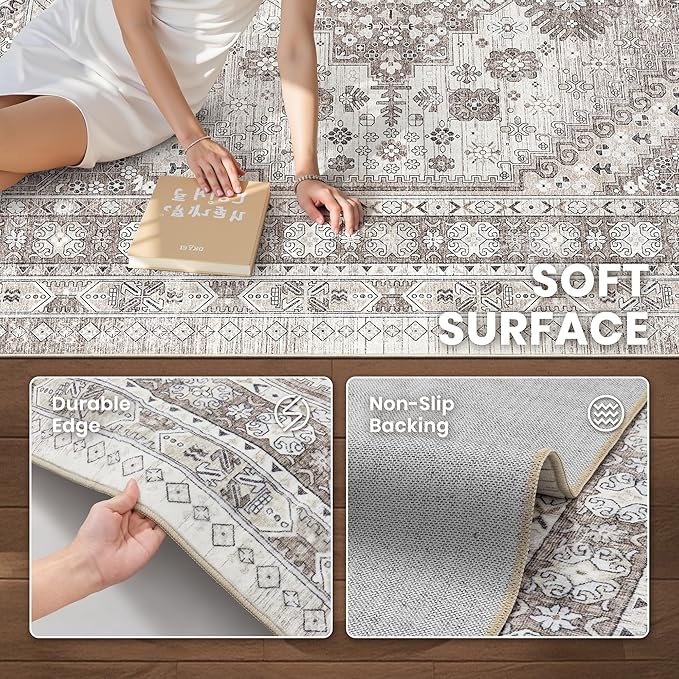 zesthome 7x9 Area Rug, Super Soft Washable Rugs - Image 6