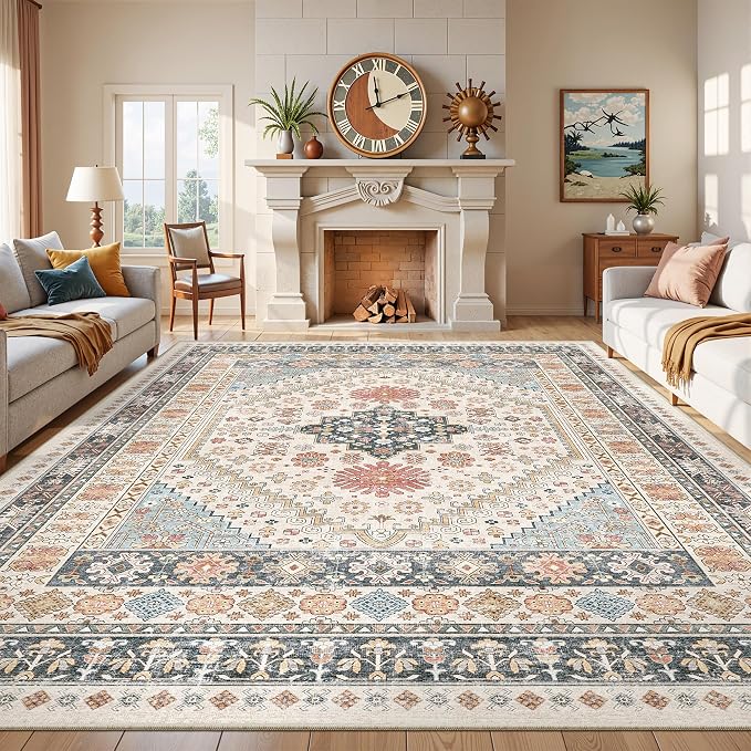 Washable Rugs 8x10 Area Rugs for Living Room, Non-Slip Backing Large Rug for - Image 3