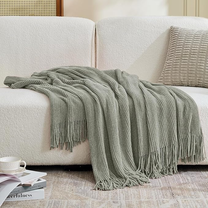 inhand Throw Blanket for Couch Bed, Chunky Chenille Woven Soft Blankets - Image 6