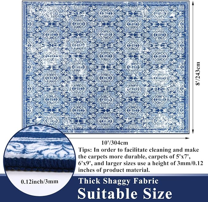 Vaukki Living Room Rug, Vintage Shaggy Soft Laundry Rug, Non Slip Kitchen Area - Image 2