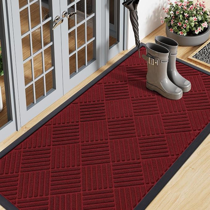 Smiry Front Door Mat Outside Entrance, Heavy Duty Outdoor Indoor Mat, Natural by Smiry