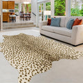 Leopard Print Rug, Animal Print 4.6x5.2 Feet Cowhide Rug by WARMHAVEN