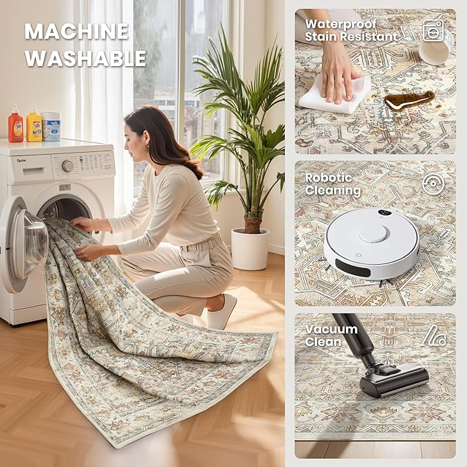 zesthome 5x7 Washable Rug-Stain Resistant Area Rugs - Image 5