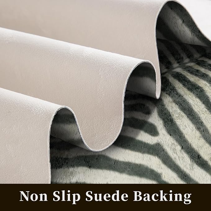 Zebra Print Rug, Zebra Hide Rug 5.2x6.2 Feet - Image 5