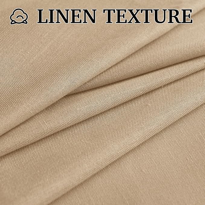 RYB HOME Boho Curtains 84 inches Long, Soft Linen Woved Lightweight Back Tab - Image 5