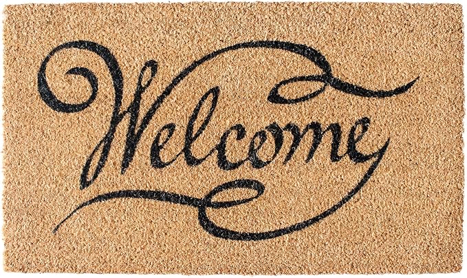 LuxUrux Welcome Mats Outdoor Coco Coir Doormat, by LuxUrux