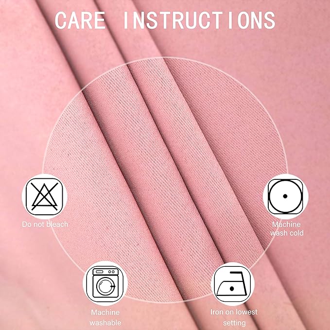 LEMOMO Pink Thermal Blackout Curtains/52 x 72 Inch/Set of 2 Panels Room - Image 4