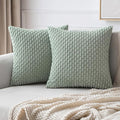 MIULEE Pack of 2 Decorative Throw Pillow Covers 16x16 Inch Soft Boho Striped by MIULEE