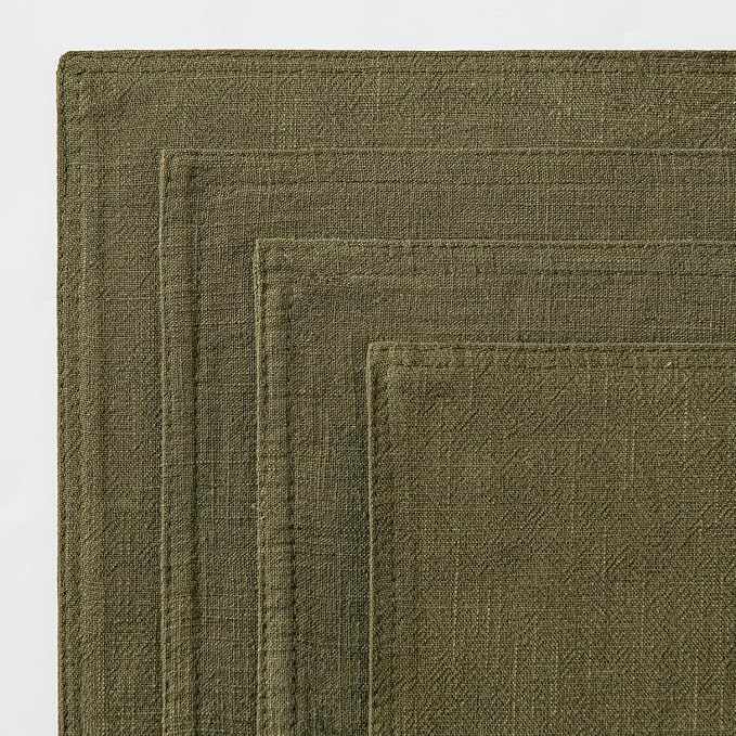 MIULEE Olive Green Linen Pillow Covers Pack of 4 Decorative Natural Solid Throw - Image 6