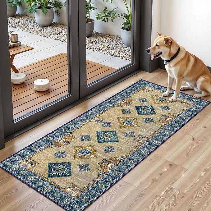 Tritard 100% Non Slip Kitchen Rugs Sets of 3 Washable Boho Kitchen Mats - Image 8