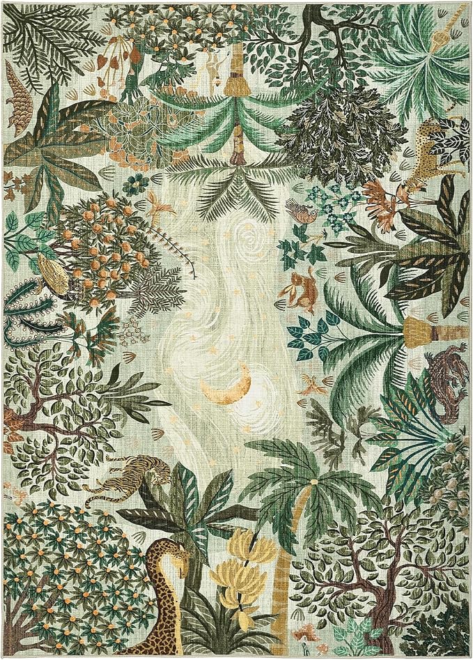 GarveeHome Area Rugs 8x10 for Living Room, Jungle Animal Large Washable Rug - Image 8
