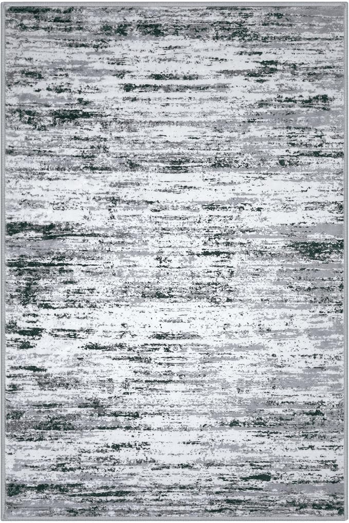 Lansny Modern Abstract Small Area Rug Indoor 3x5 Washable Rug Non-Slip Soft - Image 9