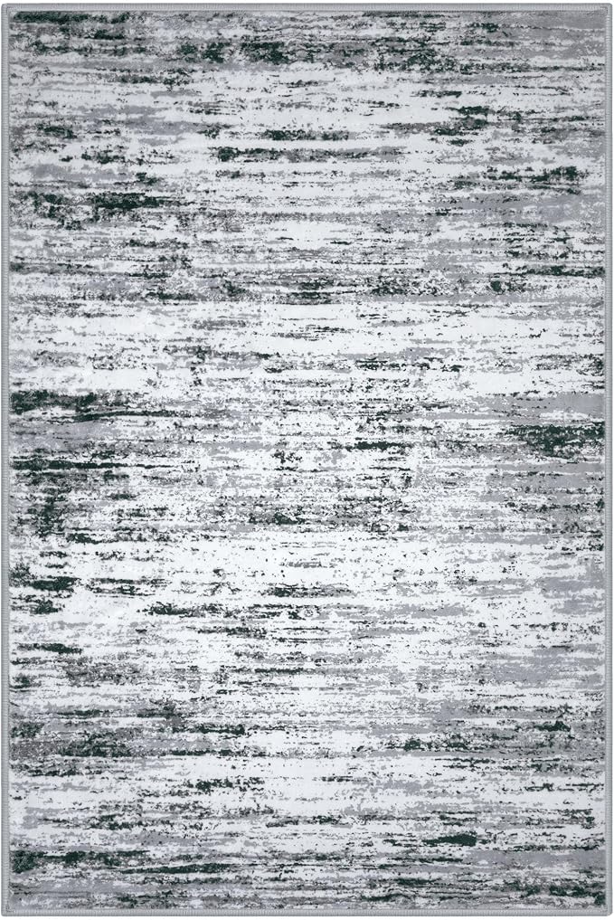 Lansny Modern Abstract Entryway Rug Indoor 2x3 Washable Rug Non-Slip Soft Small - Image 9
