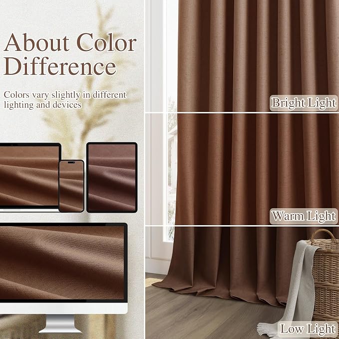 Guken 100% Blackout Curtains 96 Inch Length 2 Panels Set - Image 7