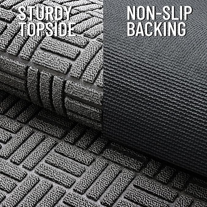 OLANLY Front Door Mat Outside Entrance 47x23, Heavy Duty Sturdy Natural Rubber - Image 4