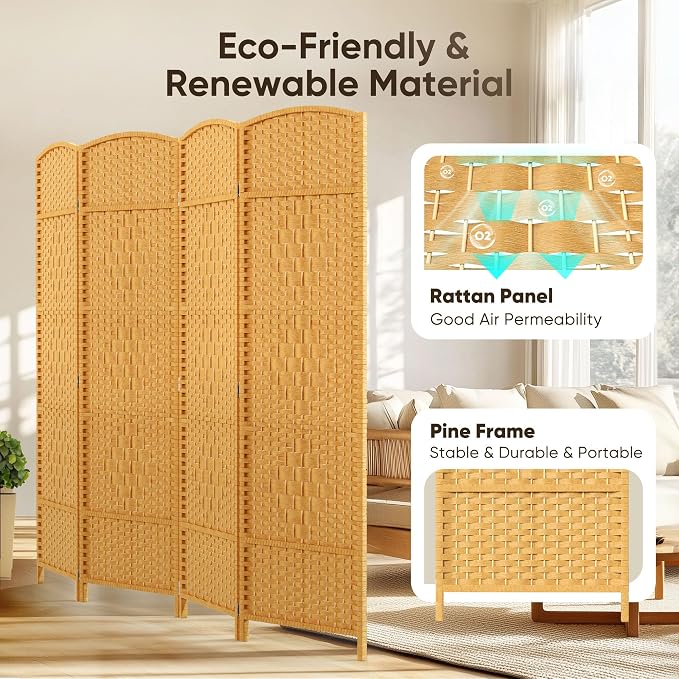 JOSTYLE 6ft. Tall Extra Wide Folding Privacy Screens - Image 3