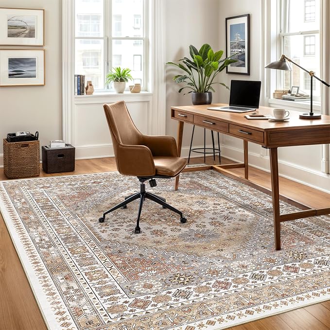 6x9 Area Rugs for Living Room, Soft Low Pile Indoor Washable Rugs for Bedroom - Image 4
