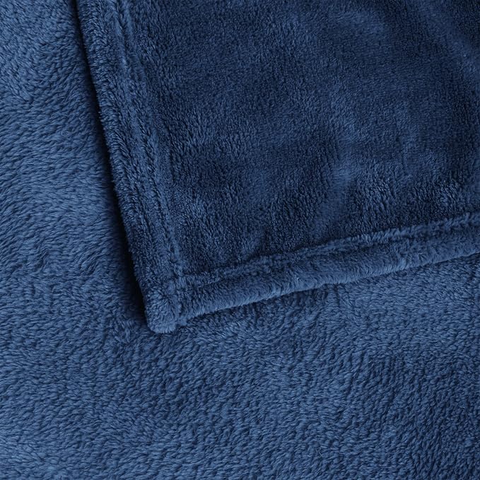 BEDELITE Fleece Blanket Navy Blue Throw Blankets - Image 9