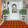 IOHOUZE Fall Buffalo Plaid Check Rug Outdoor Doormat 4x6 Ft Washable Woven by iOhouze