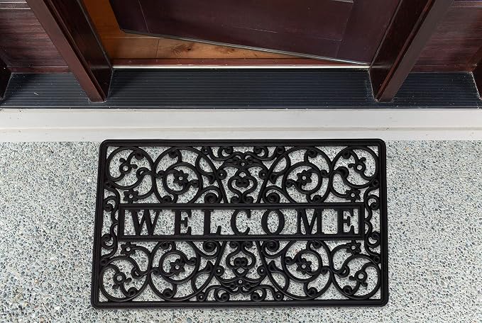 DII Rubber Doormats Collection All Weather, Welcome Scroll - Image 2