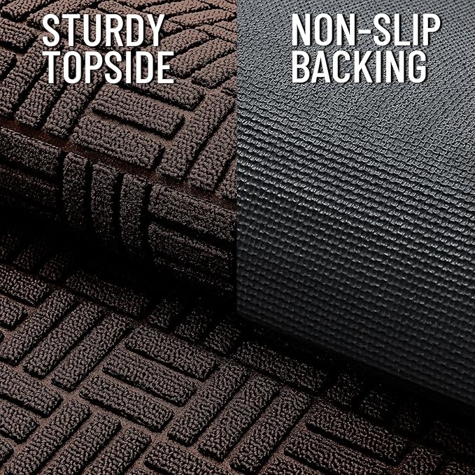 OLANLY Front Door Mat Outside Entrance 33x21, Heavy Duty Sturdy Natural Rubber - Image 4