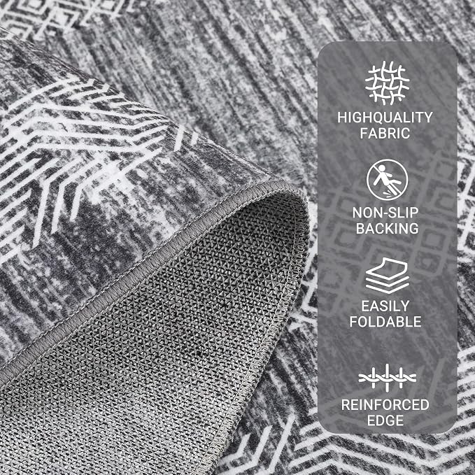 GarveeHome 10x13 Large Washable Geometric Area Rug Non Slip Non Shedding Floor - Image 3