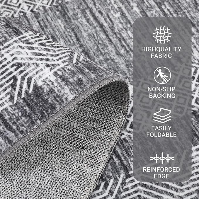 GarveeHome Modern 3x5 Neutral Area Rug Washable Non-Slip Low-Pile Indoor Rugs - Image 4