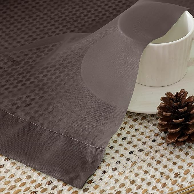 Aiyufeng Chocolate Brown Sheer Curtains 84 Inches Long 2 Panels, Solid Voile - Image 3