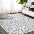 JONATHAN Y Boho Vintage Diamond Cream/Navy Indoor Area Rug 4X6 ft, Moroccan Hype by JONATHANY