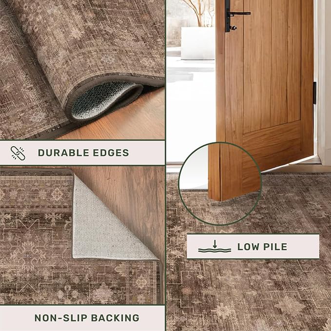 Hazo Haus Boho Taupe Brown 5x7 Living Room Rug - Image 5