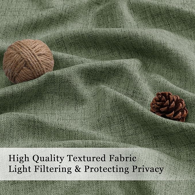 OWENIE Sage Green Valances for Windows 1 Pcs, Light Filtering Textured - Image 2