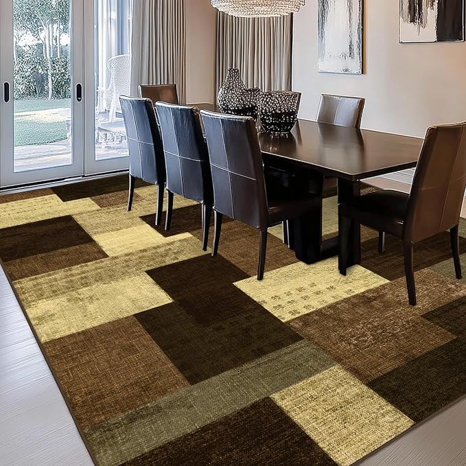 Modern Geometric Patchwork Indoor Area Rug - Image 7