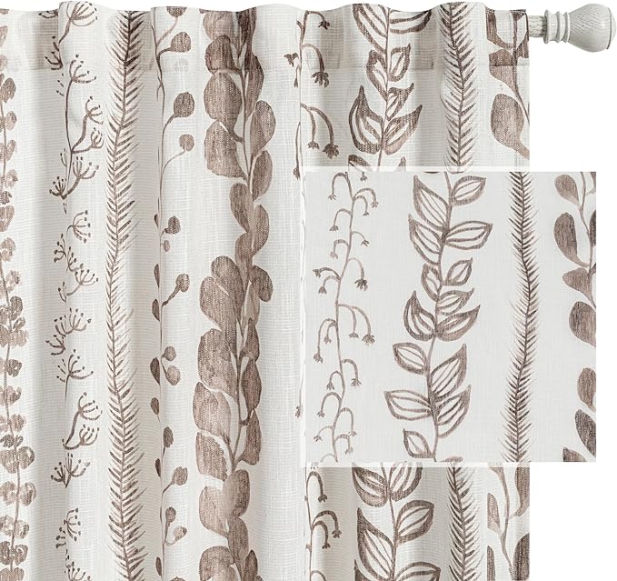 MEETSKY Boho Curtains for Bedroom Linen Style Boho Curtains 84 Inches Long 2 by MEETSKY