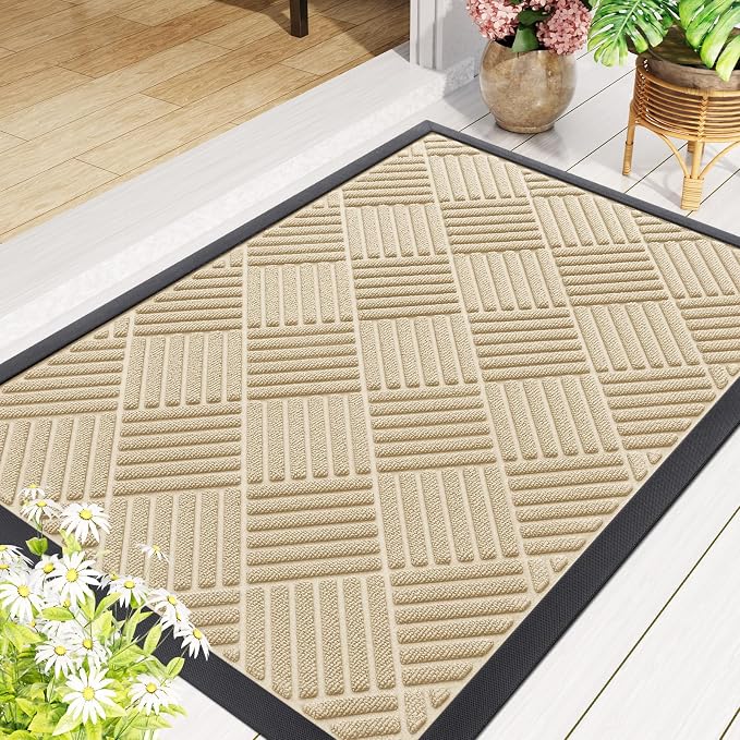 Smiry Front Door Mat Outside Entrance, Heavy Duty Outdoor Indoor Natural Rubber - Image 8