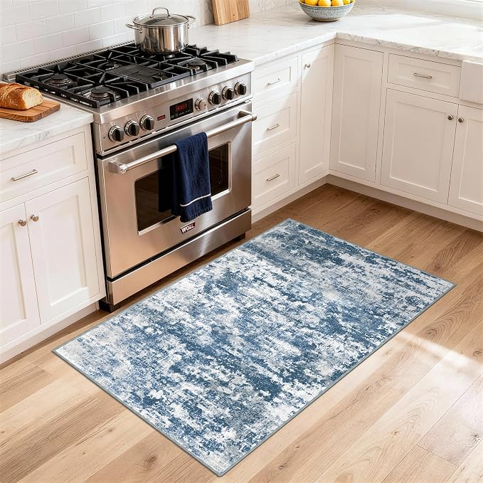 3x5 Area Rug Washable Entryway Rug Non Slip Abstract Tear and Stain Resistance - Image 8