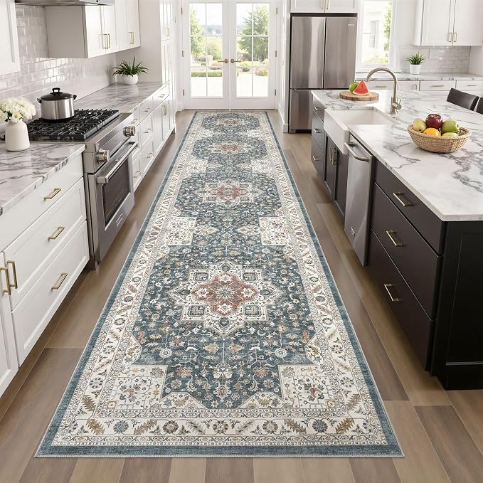 Vintage Hallway Runner Rug 3x8: Large Soft Washable Entryway - Image 7