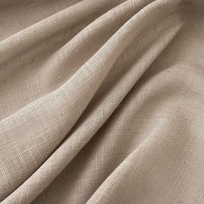 MIULEE Taupe Linen Curtains 84 Inch Length - Image 4
