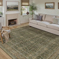 PureCozy 6x9 Area Rug for Living Room Green Brown Vintage Washable Bedroom by PureCozy