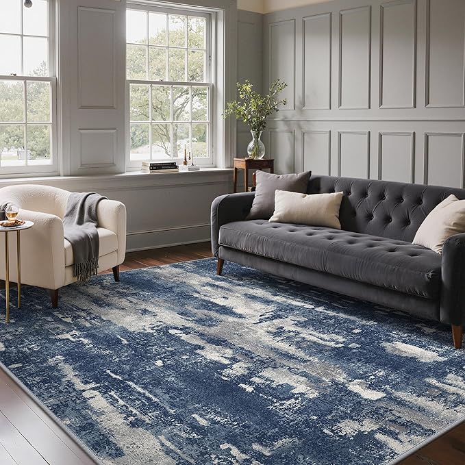 GENIMO 8x10 Area Rugs for Living Room, Machine Washable Non Slip Rugs, Low Pile by GENIMO